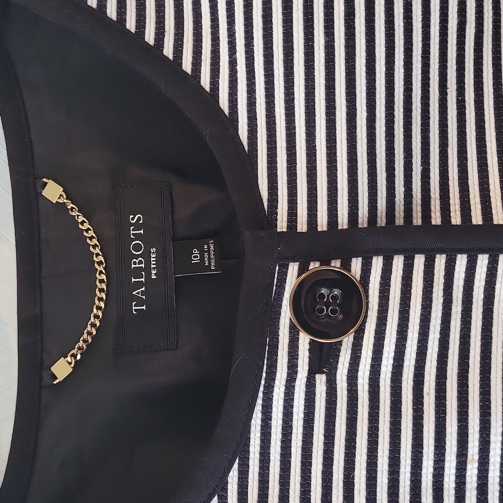 Talbots 4 Button Striped Suit Coat Academia Core size 10p - Picture 3 of 6